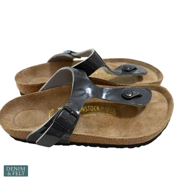 Birkenstock Gizeh Thong Sandals Black Size 38 Women’s 7-7.5 Comfort Cork Footbed - Picture 7 of 14